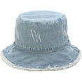 thumbnail image 1 of CoCopeaunts Denim Bucket Hat Retro Ripped Frayed Brim Basin Hat Fashion Street Comfort Fisherman Hat Spring Summer UV Protection, 1 of 8