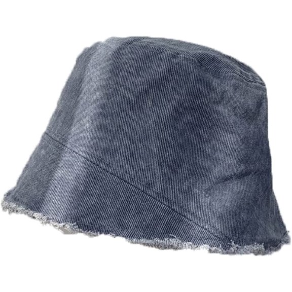 CoCopeaunts Denim Bucket Hats Irregular Foldable Men Fisherman Hat Unisex Fashion Frayed Brim Summer Travel Bucket Cap for Women