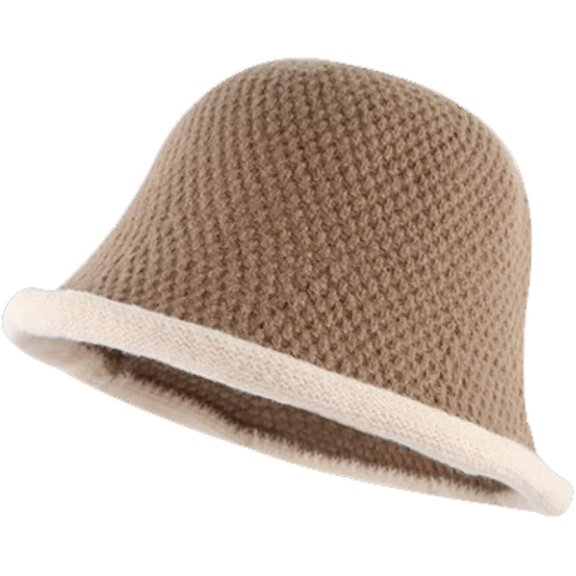 CoCopeaunts Dome Bucket Hat Women Matching Knitting Hats Warm Roll-up Brim Outdoor Fisherman Cap Shade Keep Warm