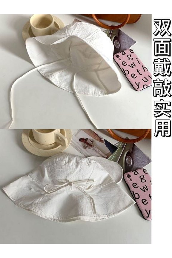 Double-sided Bucket Cap For Women Bowknot Large Brim Sun Hat Outdoor Fisherman Hat Femme Reversible Panama Bob Visor Caps Gorros