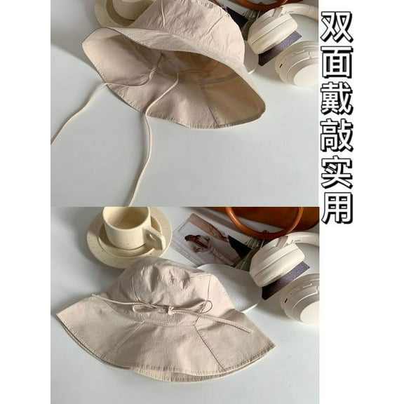 CoCopeaunts Double-sided Bucket Cap For Women Bowknot Large Brim Sun Hat Outdoor Fisherman Hat Femme Reversible Panama Bob Visor Caps Gorros