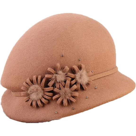 CoCopeaunts Fashion Bowler Hat Lady Fall Winter Wool Felt Warm Bucket Hats Hair Ball Belt Fisherman Hat Charming British Style