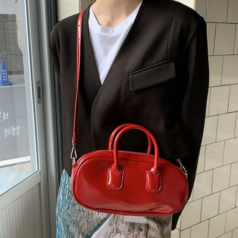 CoCopeaunts Fashion Red Sac A Main Femme Patent Leather Vintage Top Handle  Bags New Women Korean Style Crossbody Shoulder Bag