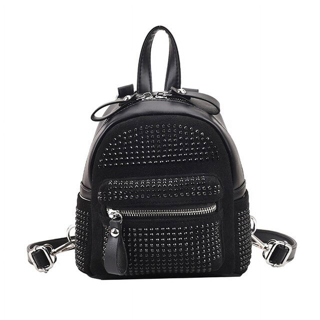 CoCopeaunts Fashion Rhinestone Backpack Women Crystal PU Small Travel