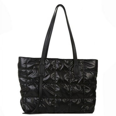 CoCopeaunts Fashion Shoulder Bag Rhombus Pattern Cotton Padded Ladies Handbags Large Capacity Solid for Travel Shopping for School Student