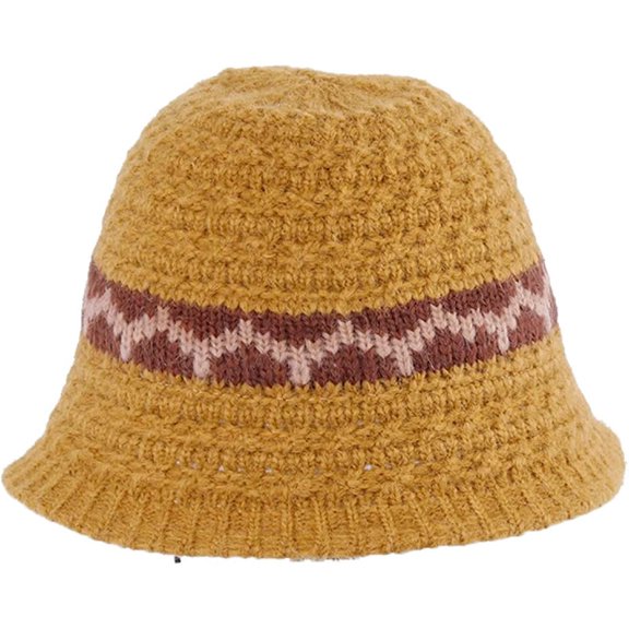 CoCopeaunts Fashion Stripe Women Bucket Hats Soft Foldable Compressible Knitting Hat for Girl Ladies Walking Fishing Camping