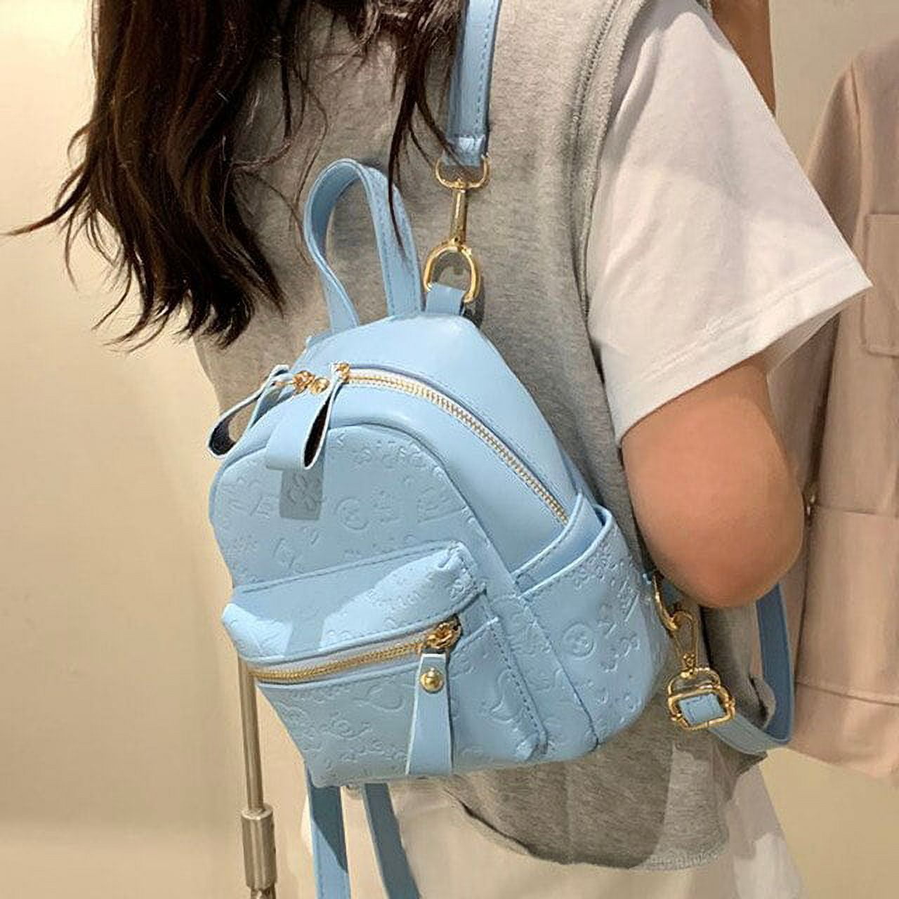 CoCopeaunts Fashion Women Leather Backpack Small School Bag Backpacks for  Teenage Girls Double Mini Shoulder Bags Mochila Feminina Purses 