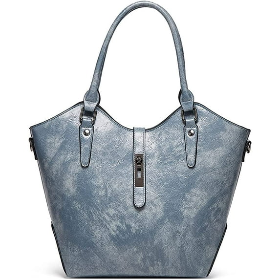 CoCopeaunts Faux Leather Tote Bag for Women Top Handle Handbag Large Capacity Shoulder Bag Fashion Crossbody Bag Retro Purse