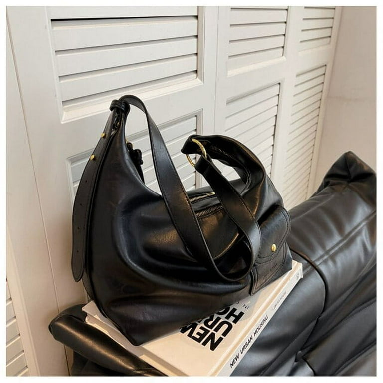 Large leather clearance shopping bag