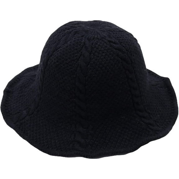CoCopeaunts Fisherman Hat Women Winter Versatile Solid Color Chunky Cable Knit Basin Hat Folding Fashion Soft Warm Bucket Hats
