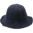 thumbnail image 1 of CoCopeaunts Fisherman Hat Women Winter Versatile Solid Color Chunky Cable Knit Basin Hat Folding Fashion Soft Warm Bucket Hats, 1 of 8