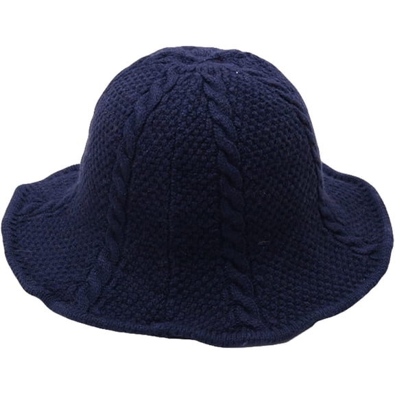 CoCopeaunts Fisherman Hat Women Winter Versatile Solid Color Chunky Cable Knit Basin Hat Folding Fashion Soft Warm Bucket Hats