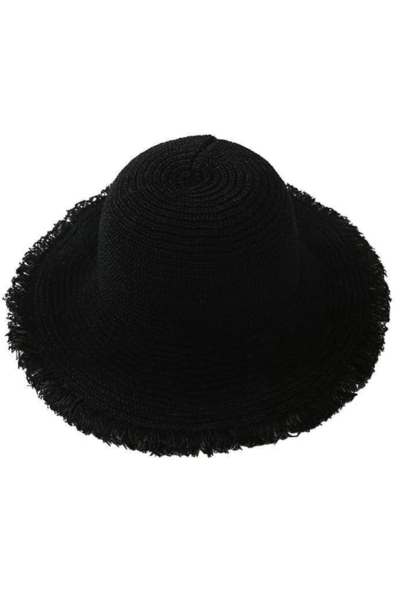 Floppy Straw Hat for Women Wide Brim Summer Handmade Woven Sun Hats UV Protection Breathable Beach Hat with Fringes