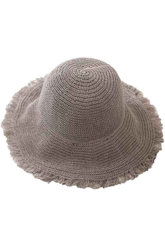 Floppy Straw Hat for Women Wide Brim Summer Handmade Woven Sun Hats UV Protection Breathable Beach Hat with Fringes