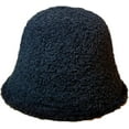 thumbnail image 1 of CoCopeaunts Fluff Brim Bucket Hat for Women Reversible Solid Color Basin Hat Autumn Winter Thick Bucket Cap Double-Side Wear, 1 of 8
