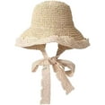 thumbnail image 1 of CoCopeaunts Foldable Straw Hat for Women Wide Brim Summer Handmade Woven Sun Hats Lace Bucket Cap Bowler Hat Jazz Beach Hat, 1 of 8
