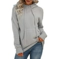 thumbnail image 1 of CoCopeaunts Hoodie Sweaters for Women Slouchy Solid Color Casual Loose Long Sleeve Pocket Pullover Sweaters with Drawstring, 1 of 4