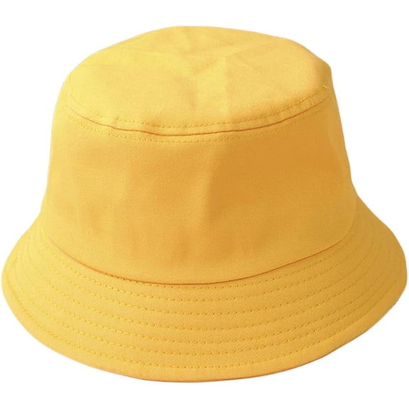 CoCopeaunts Kids Bucket Hat and Women Bucket Cap Summer Sunscreen Men Pure Color Outdoor Collapsible Fisherman Hat 2 Sizes