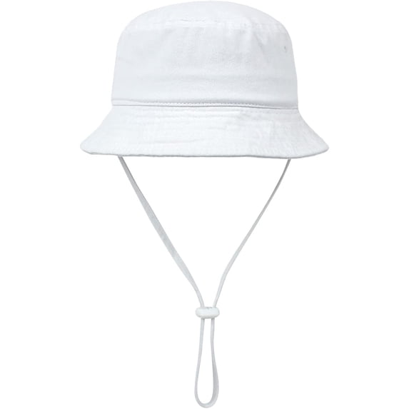 CoCopeaunts Kids Bucket Hat for Boy Summer UV Protection Sun Cap Unisex Fisherman Hat Girls Adjustable Chain Cotton Basin Hat