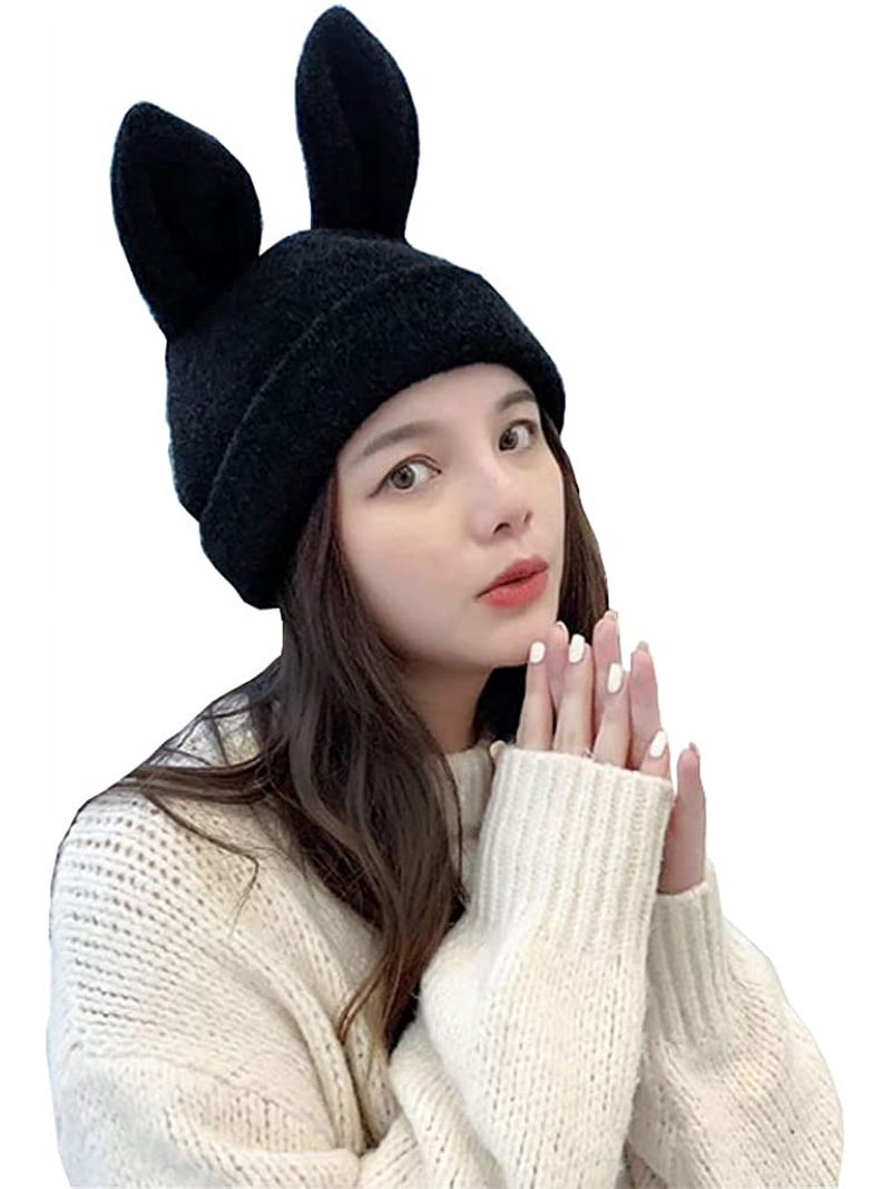 CoCopeaunts Knit Beanie Hats for Women Bunny Hat Warm Knit  display picture 3