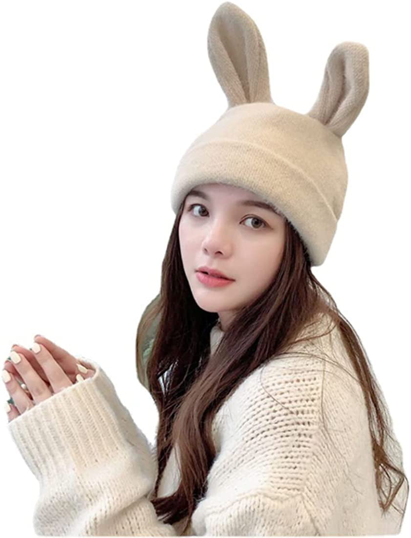 クラシック Women's CoCopeaunts Warm Bunny Rabbit Cute - Beanie Knit Clothing