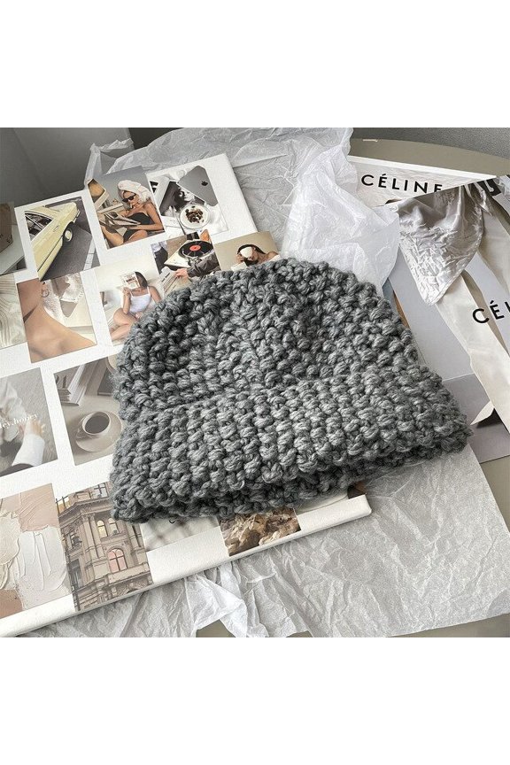 Knitted Beanie Hat Womens Skullies Cap Winter Men Beanies Warm Crochet Slouchy Hat Autumn Female Headwear Baggy Cap Lady Gorros