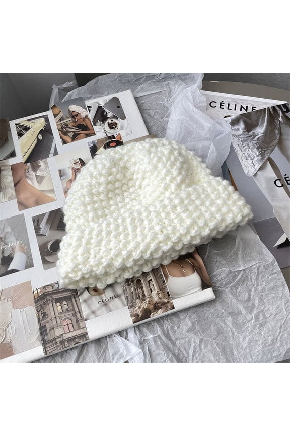 Knitted Beanie Hat Womens Skullies Cap Winter Men Beanies Warm Crochet Slouchy Hat Autumn Female Headwear Baggy Cap Lady Gorros