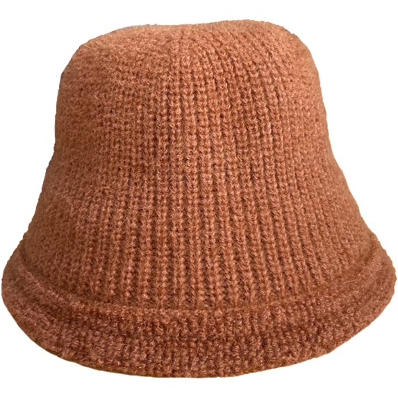 CoCopeaunts Knitted Bucket Hat for Women Autumn Winter Solid Color Versatile Wool Hat, Fashionable Outdoor Warm Fisherman Hat