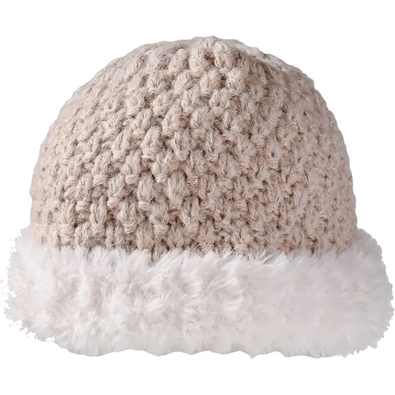 CoCopeaunts Knitted Fisherman Hat Splicing Plush Edge Autumn Winter Thick Knitting Bucket Hat for Women Simple Solid Color