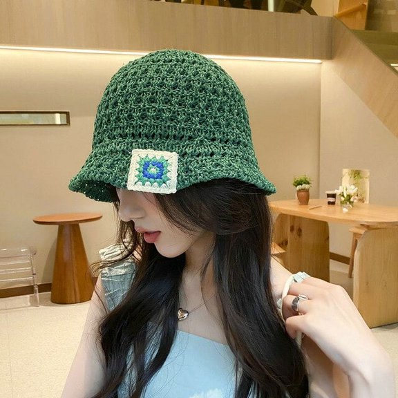 CoCopeaunts Knitted Floral Bucket Hats For Women Spring Summer Travel Sunshade Hat Female Crochet Fishermen Cap Outdoor Basin Cap Gorros