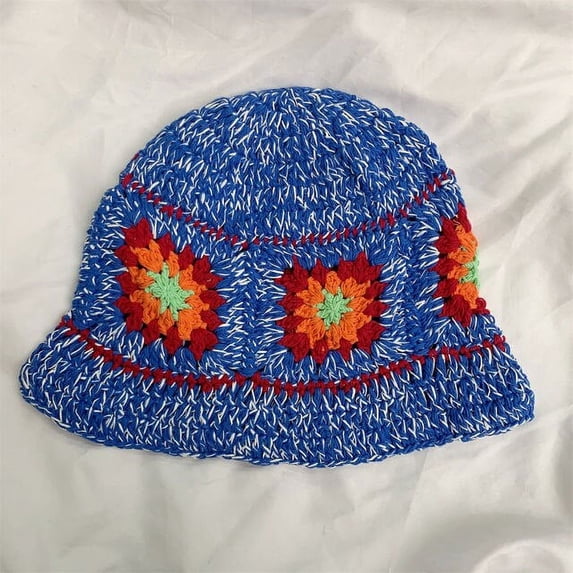 CoCopeaunts Knitted Flower Bucket Hats For Women Spring Summer Travel Sunshade Hat Hand Crochet Fishermen Cap Female Outdoor Basin Cap Gorro
