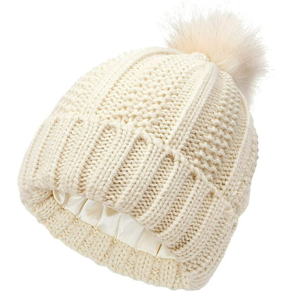 CoCopeaunts Knitted Hat For Women Cap With Faux Knit Winter Womens Warm Hats Pom Baseball Caps Hat Winter Beanie hats For Women