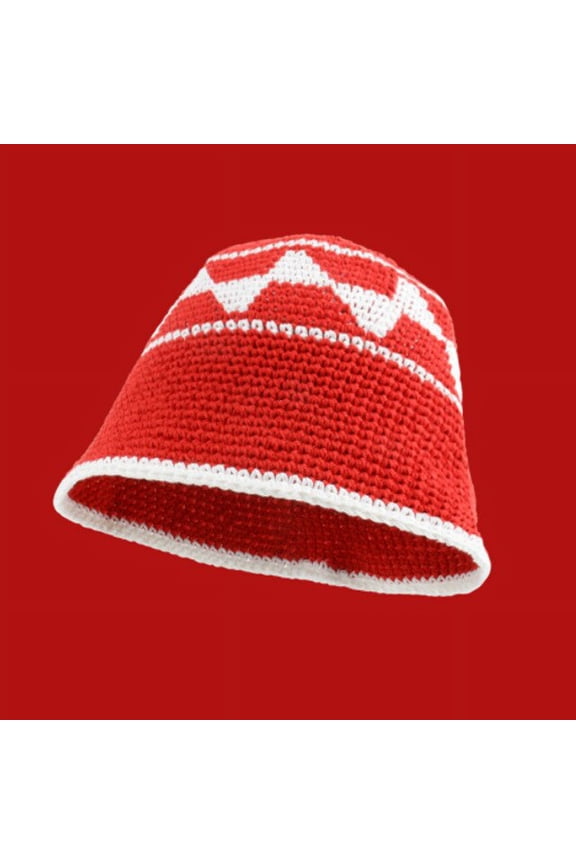 Knitted Mix-color Bucket Hats For Women Spring Summer Travel Sunshade Hat Female Crochet Fishermen Cap Outdoor Basin Cap Gorros