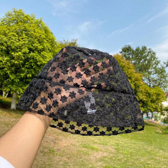CoCopeaunts Lace Bucket Hat Women Women Soft Lace Flower Wide Brim Sun Hats Floppy Hollow Summer Fisherman Hats Ladies Bucket Hat