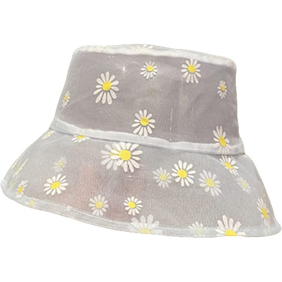 CoCopeaunts Lace Clear Bucket Hat Women Fashion Summer Daisy Embroidered Sun Hat Light Breathable Sunshade Ladies Basin Hat