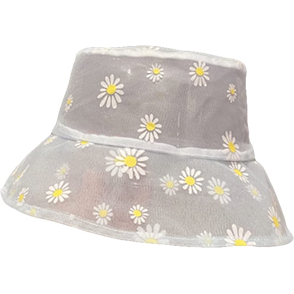 CoCopeaunts Lace Clear Bucket Hat Women Fashion Summer Daisy Embroidered Sun Hat Light Breathable Sunshade Ladies Basin Hat