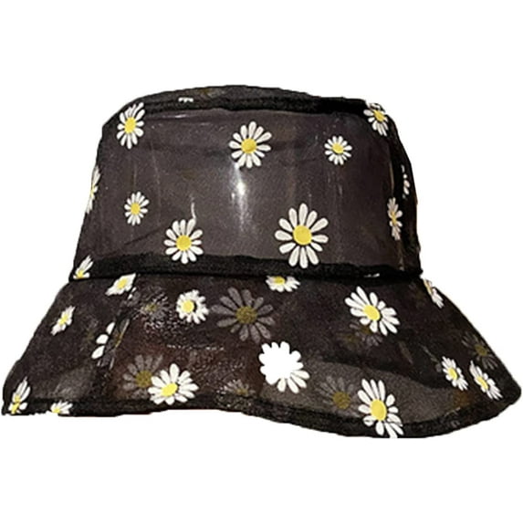 CoCopeaunts Lace Clear Bucket Hat Women Fashion Summer Daisy Embroidered Sun Hat Light Breathable Sunshade Ladies Basin Hat