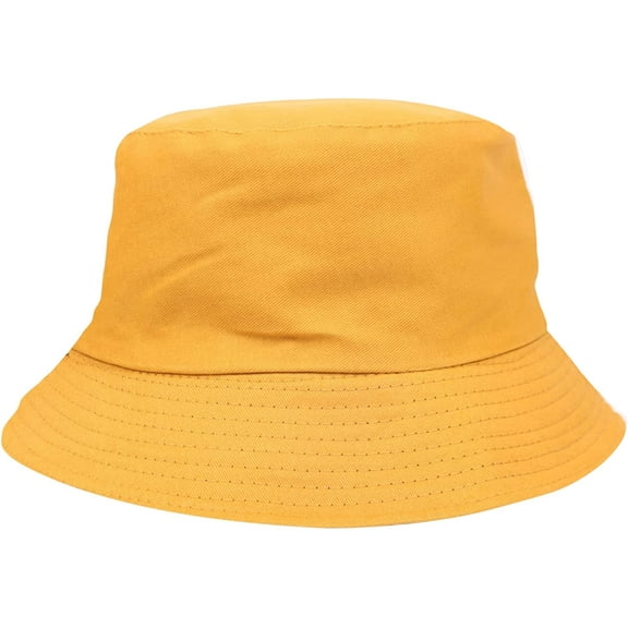 CoCopeaunts Ladies Bucket Hat Simple Solid Color Double Sided Wear Bucket Cap Summer Fishing Walking Casual Cotton Fisherman Hat