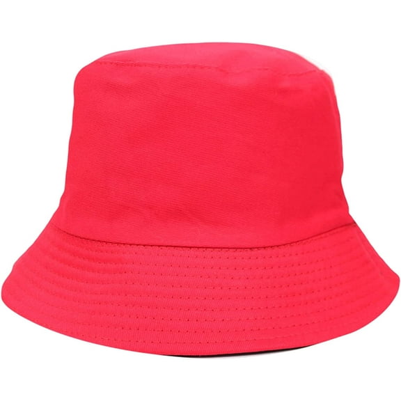 CoCopeaunts Ladies Bucket Hat Simple Solid Color Double Sided Wear Bucket Cap Summer Fishing Walking Casual Cotton Fisherman Hat
