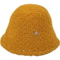 thumbnail image 1 of CoCopeaunts Ladies Bucket Hat Solid Color Lambs Wool Casual Warm Women Girls Basin Cap Rivet Edge Decorate Trend Fisherman Hat, 1 of 8
