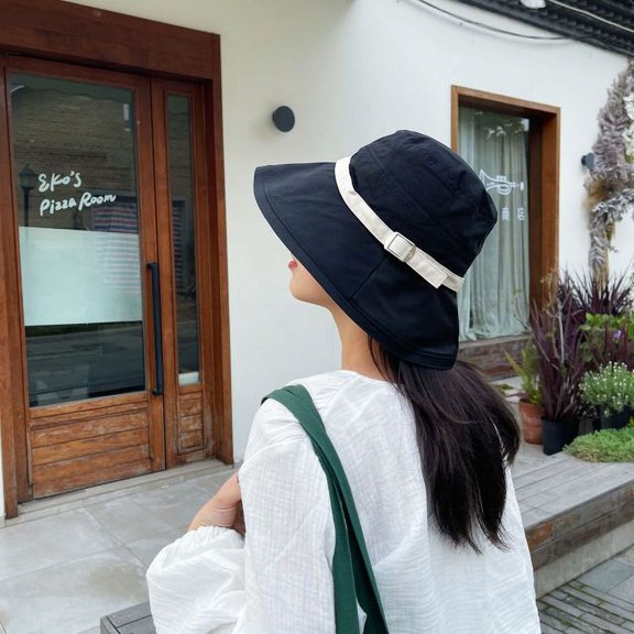 CoCopeaunts Large Brim Sun Hats For Women&Men Waistband Foldable Bucket Hat Outdoor Street Headwear Fisherman Cap Unisex Panama Caps Gorros