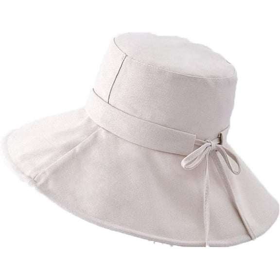 CoCopeaunts Large Bucket Hat Oversized Brim Outdoor Visor Adjustable Ladies Fisherman Hat Foldable Basin Hat Solid Color Sun Cap