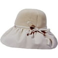 thumbnail image 1 of CoCopeaunts Large Bucket Hat Plain New All-Match Summer Hollow Fisherman Hat Female Sunshade UV Protection Bow Strap Basin Hat, 1 of 8