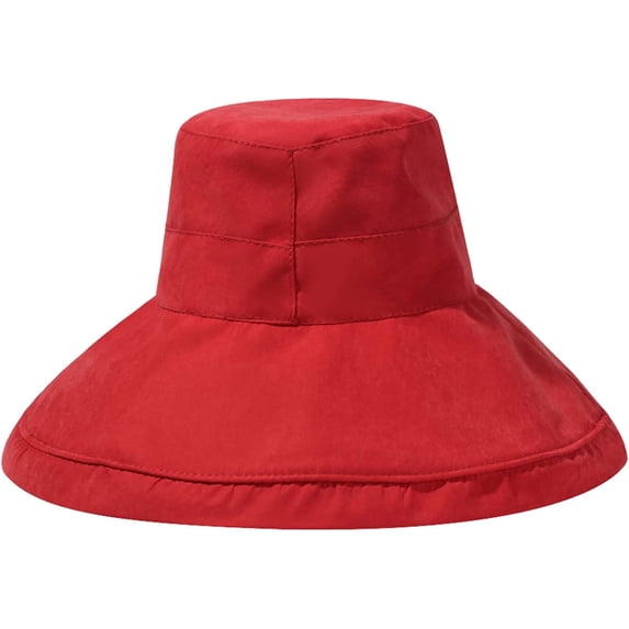 CoCopeaunts Large Bucket Hat Wide Brim Summer Sun Cap for Female Sun Protection UV Wild Wear Fisherman Hat with Windproof Rope