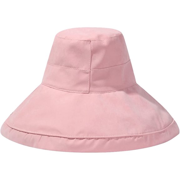 CoCopeaunts Large Bucket Hat Wide Brim Summer Sun Cap for Female Sun Protection UV Wild Wear Fisherman Hat with Windproof Rope