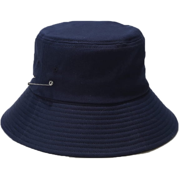CoCopeaunts Large Bucket Hat Women Big-Brimmed Fisherman Hat Unisex Pure Color Basin Caps with Adjustable Chin Strap Pin Decorate