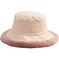 thumbnail image 1 of CoCopeaunts Large Bucket Hat Women Vintage Corduroy Splicing Plush Brim Fishing Hats Foldable Winter Fashion Warm Basin Hat, 1 of 8