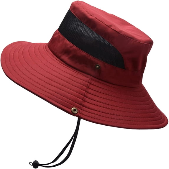 CoCopeaunts Large Bucket Hat for Men Big Brim Anti-UV Fishing Cap Breathable Mesh Fisherman Hat with Adjustable Chin Strap