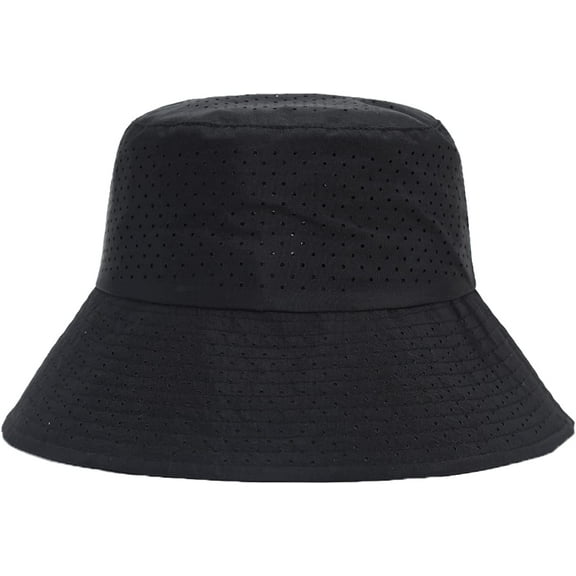 CoCopeaunts Large Bucket Hat with Windproof Rope Shade Men Fisherman Hat Solid Women Basin Hat Breathable Summer Mesh 2 Sizes