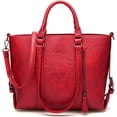 thumbnail image 1 of CoCopeaunts Large Capacity Shoulder Bag for Women Top Handle Handbag PU Leather Crossbody Bag Retro Tote Bag, 1 of 6